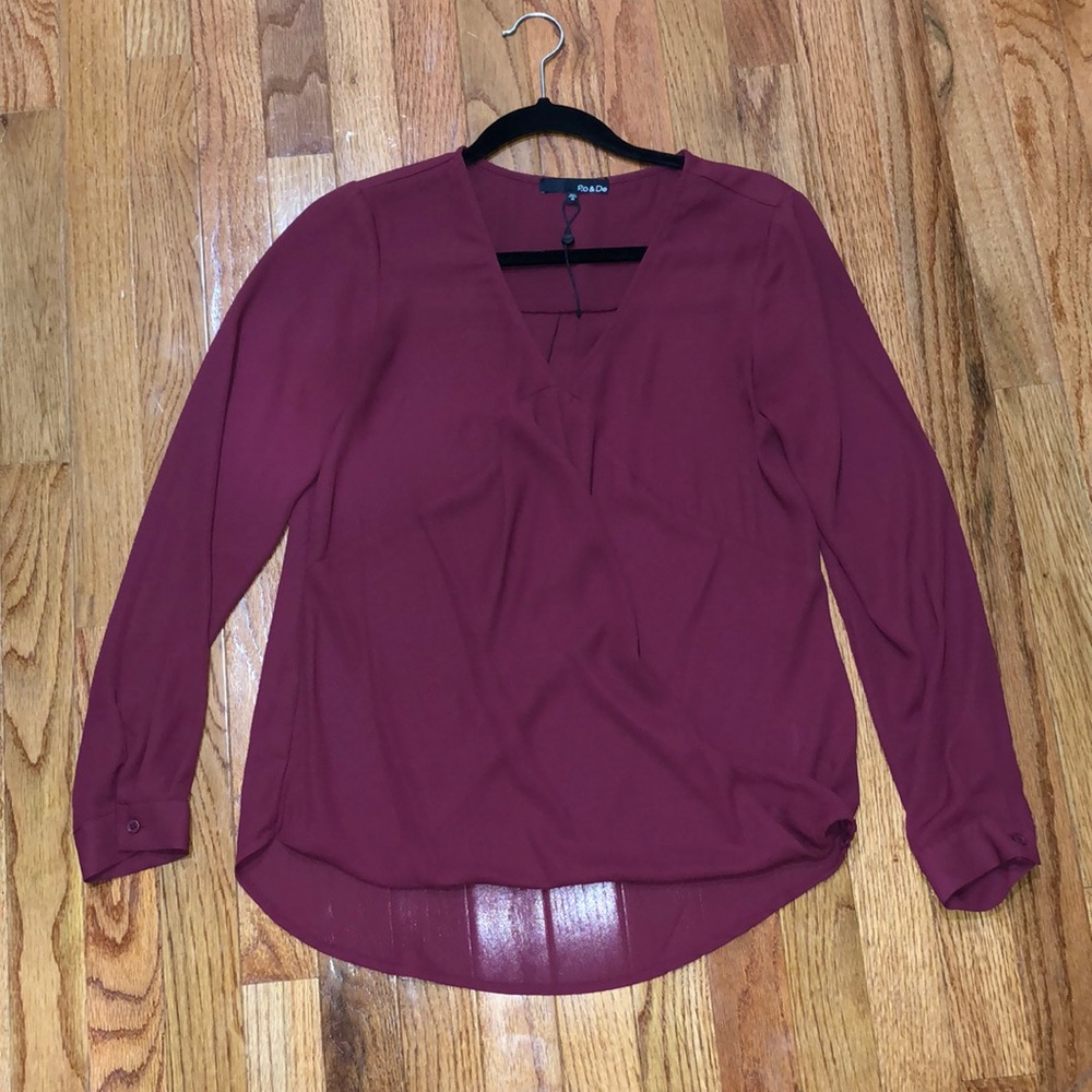 Ro + De Maroon Blouse XS